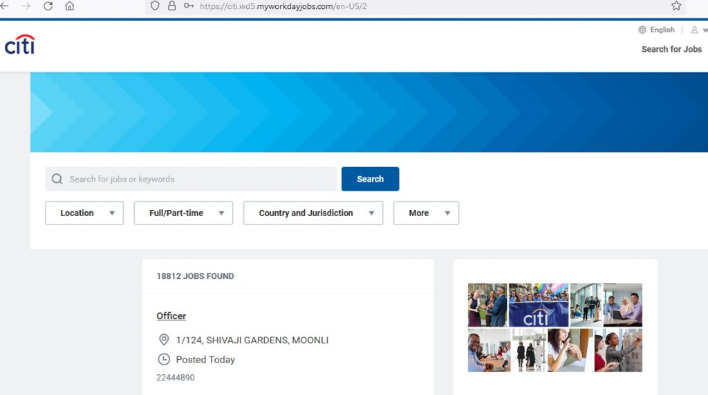 Steps to apply directly for AML-KYC jobs at Citi Mumbai
