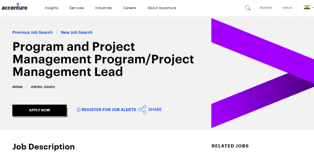 Project management job at Accenture