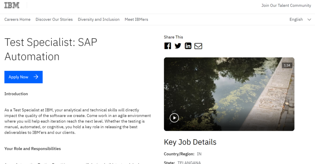 Automation test engineer job at IBM