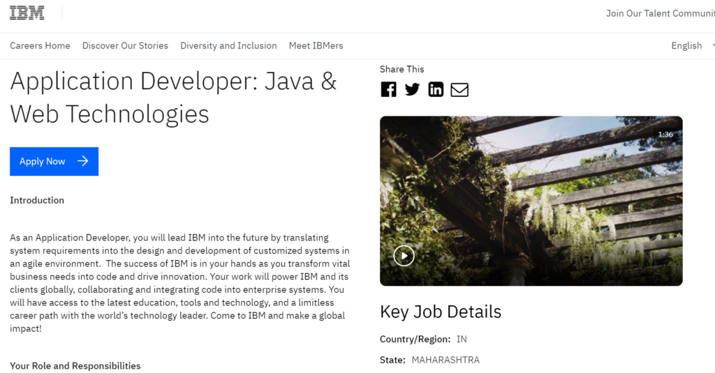 Java Developer job at IBM India
