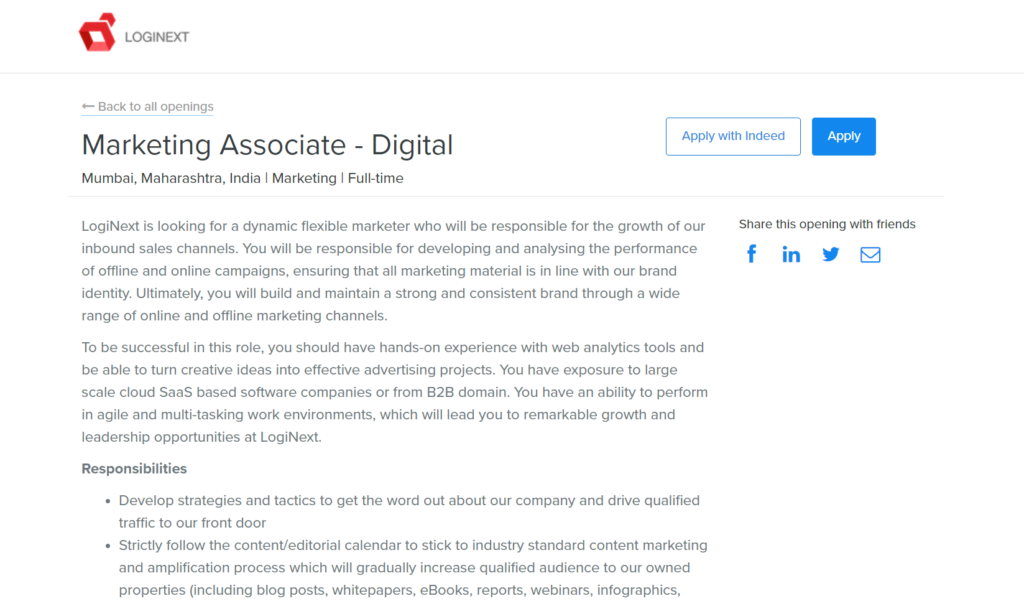 Digital marketing jobs at LogiNext