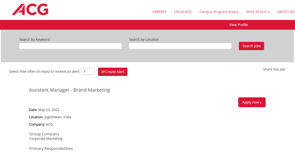 Digital marketing jobs at ACG Group