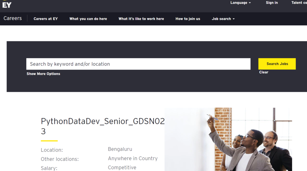 Python developer jobs at EY