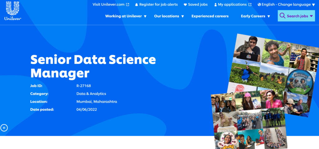 Data Science job at Unilever