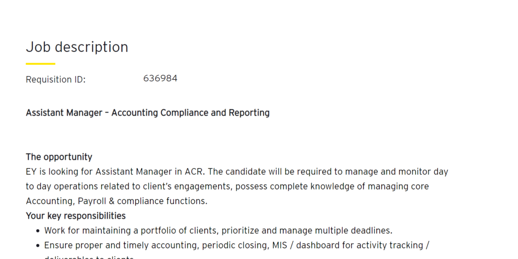 accounting job at EY
