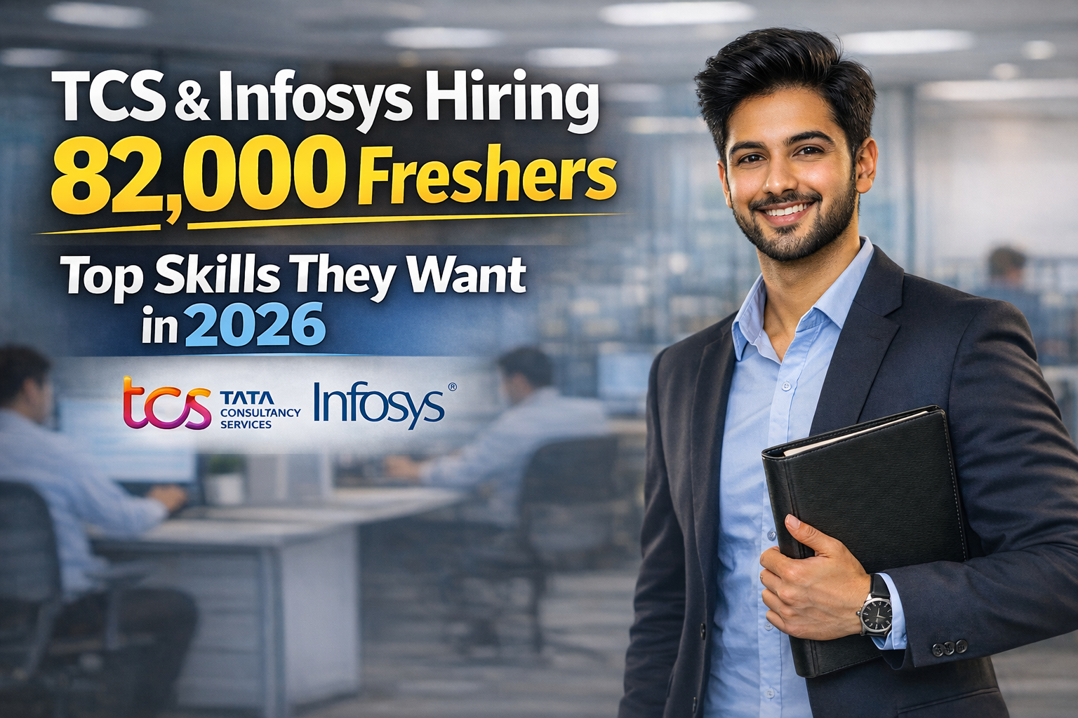 TCS & Infosys hiring 82,000 freshers