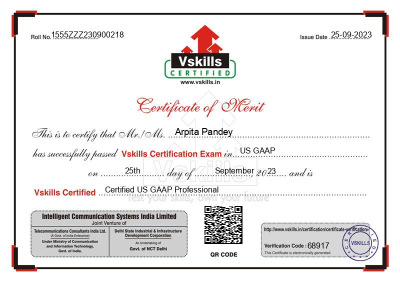 Arpita Pandey Certified US GAAP Professional