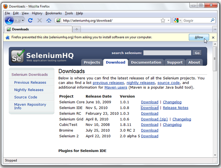 selenium IDE