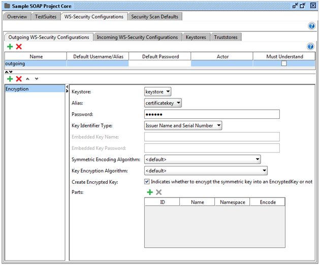 Outgoing WS-Security configurations